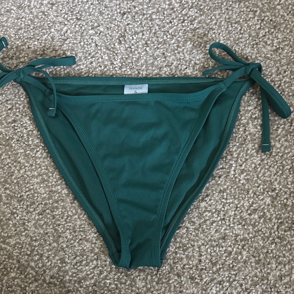 Shade & Shore Emerald Green String Bikini Bottoms Size Small
